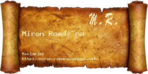 Miron Romána névjegykártya
